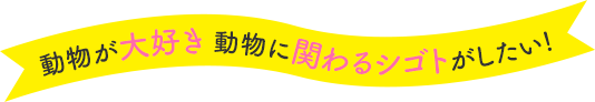 動物が大好き 動物に関わるシゴトがしたい！