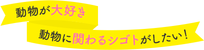 動物が大好き 動物に関わるシゴトがしたい！