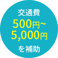 交通費500～5,000円を補助