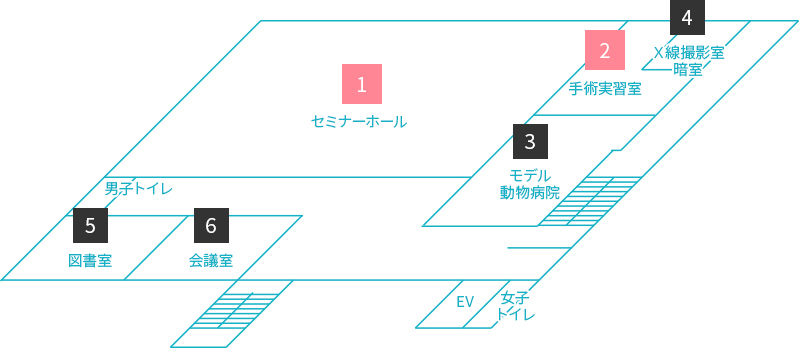 第2校舎2階のフロアマップ