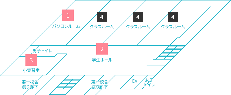 第2校舎3階のフロアマップ